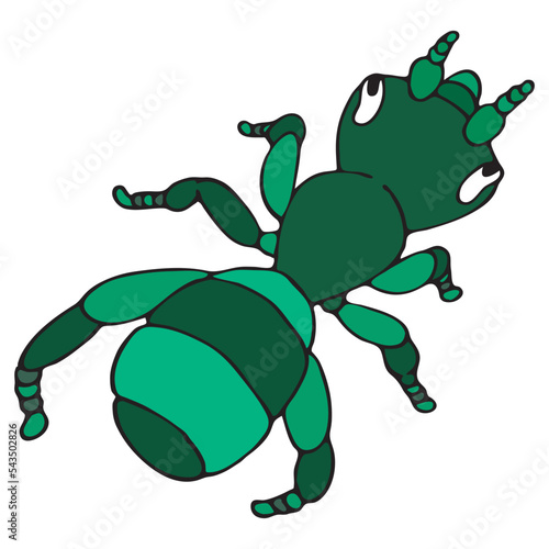 a silly green ant