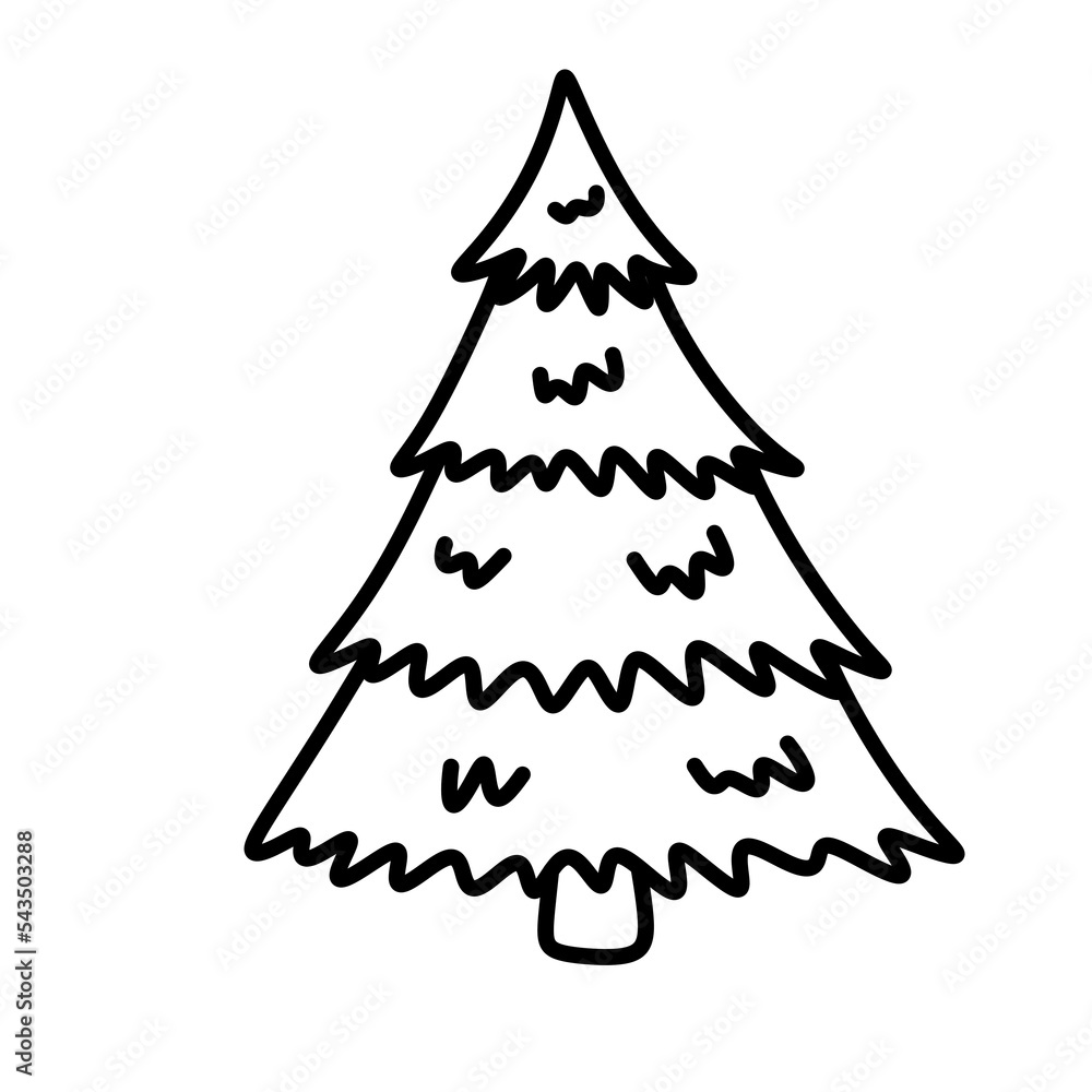 Christmas tree line Icon.