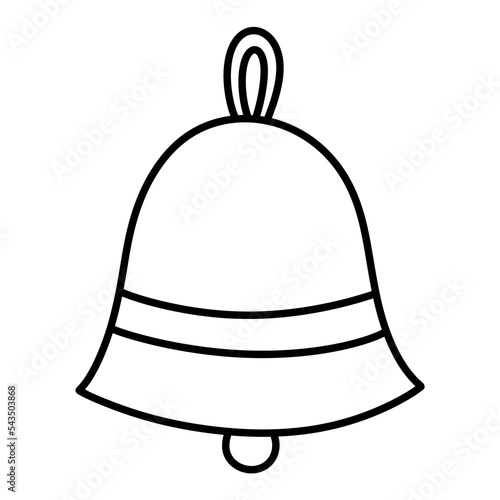 Christmas flat icon line bell.