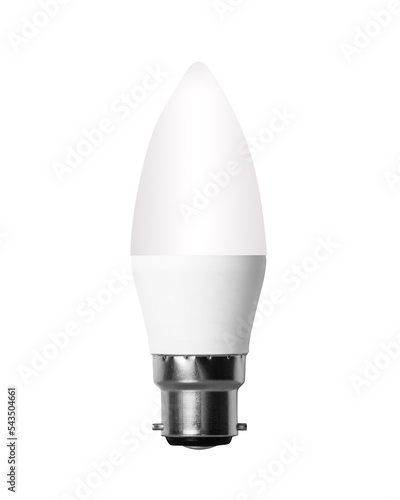 Isolated LED candle bulb with bayonet connector for UK style lamps photo