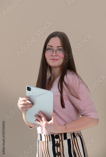 young girl with graphics tablet