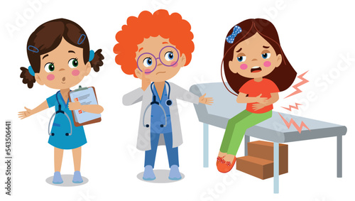 doctor and nurse examining child patient