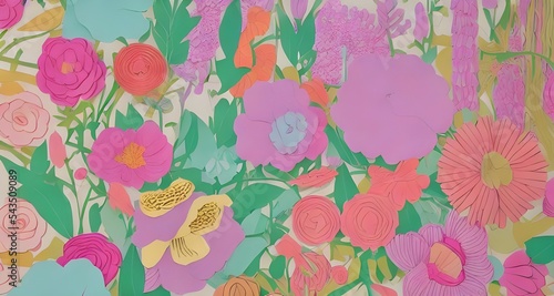 Wallpaper Mural The flowers are made of colorful paper, and they are arranged in a design on the table. Torontodigital.ca