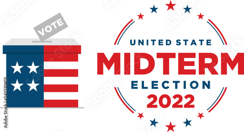 Midterm elections America's 2022 united state flag vector