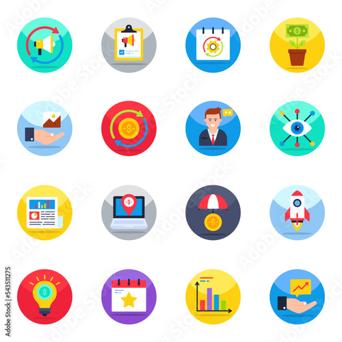 Pack of Publicity and Promotion Flat Icons