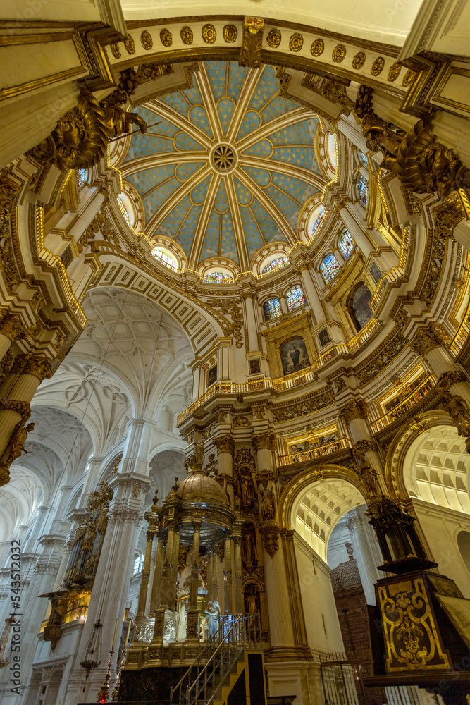 The interior of the Granada Cathedral in Granada
