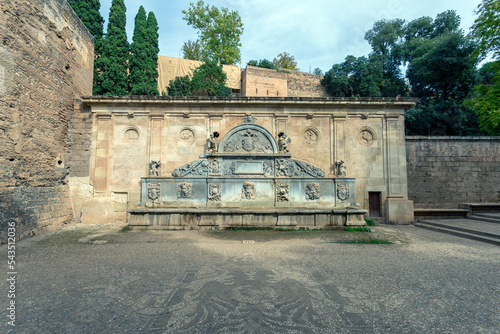 Fountain at the Puerta de la Justicia at the Alhambra in Granada
