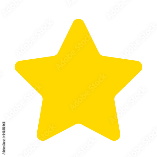 Golden star icon.  Rounded corners. Transparent background