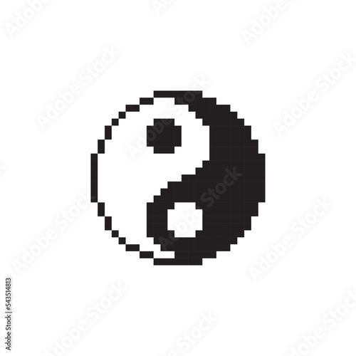 yin yang illustration , pixel art symbol