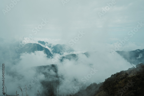 landscape with mountains and clouds