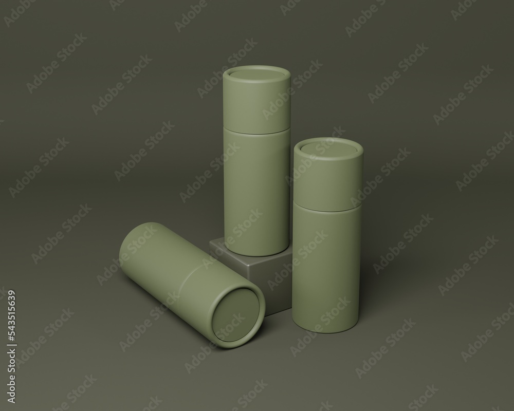 3D modeling mockup with white, green, black and rose gold color. Can use for food, tea, coffee or cosmetics packaging. 3D modeling mockup with white, green, black and rose gold color. Can use for food, tea, coffee or cosmetics packaging.