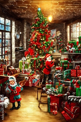 It's the middle of the night, and all is quiet in the Christmas toy factory. The only sound is the soft whirring of machines as they churn out presents for good girls and boys around the world. In a f