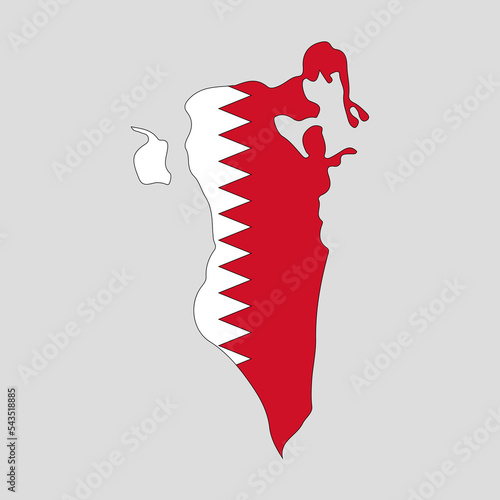 Outline map of the country of Bahrain. Vector illustration