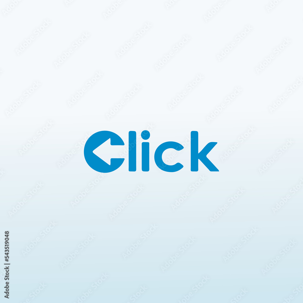 word click with arrow vector logo