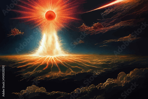 nuclear war concept, explosion of nuclear bomb