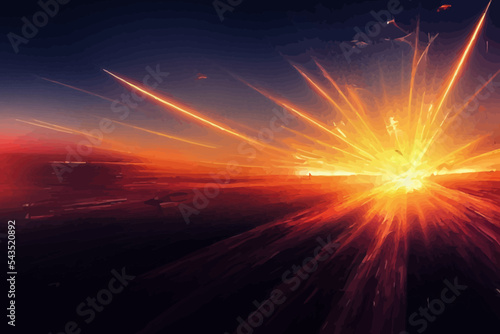 A series of explosions on the battlefield War