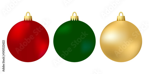 Colorful christmas balls realistic decorations. Vector illustration. 