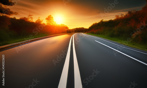 highway at sunset © Deniz