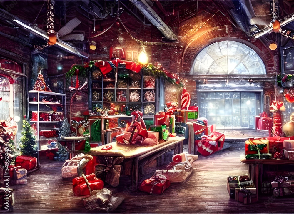 It's the night before Christmas, and all through the toy factory, not a creature is stirring...except for Santa Claus and his elves! They're busy putting the finishing touches on all of the toys that 