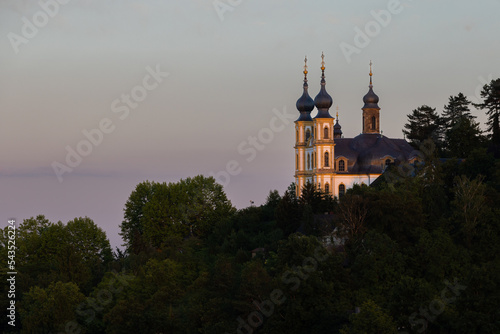 Kaeppele pilgrimage church, Maria Heimsuchung in Wuerzburg, Germany in warm evening sunlight photo