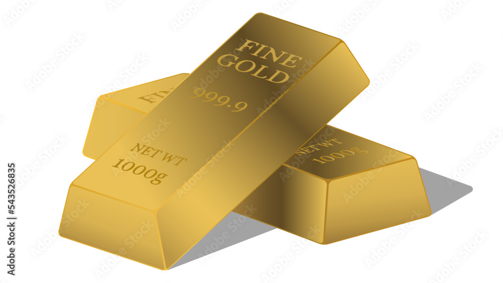 Gold bar bricks islotaed on white background Gold bar bricks islotaed on white background
