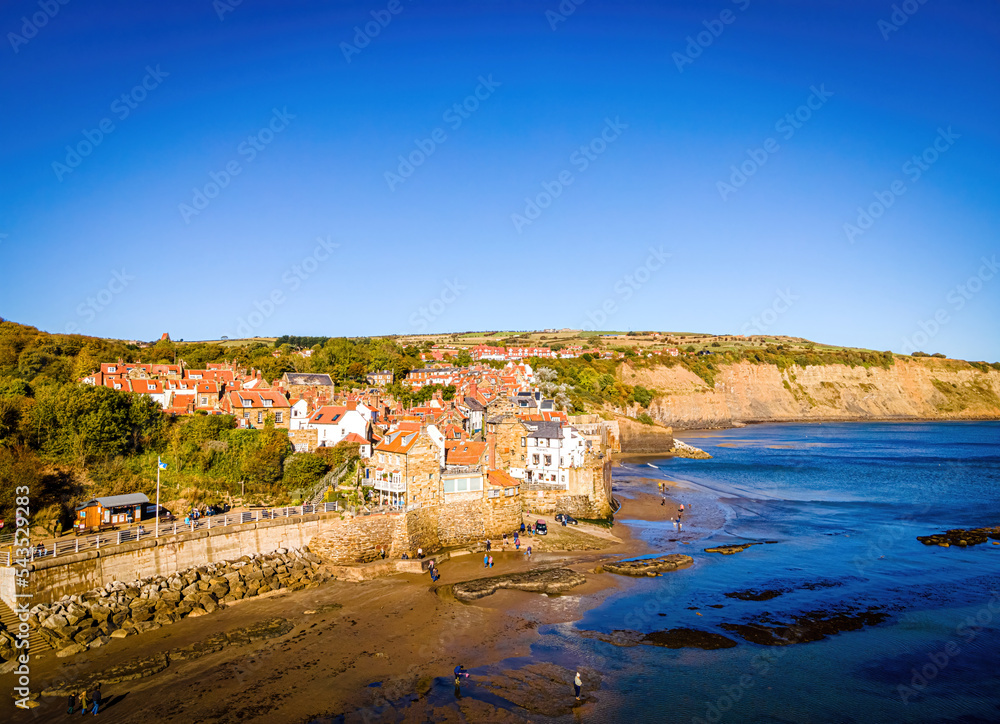 A view of Robin Hood's Bay, a picturesque old fishing village on the Heritage Coast of the North York Moors
