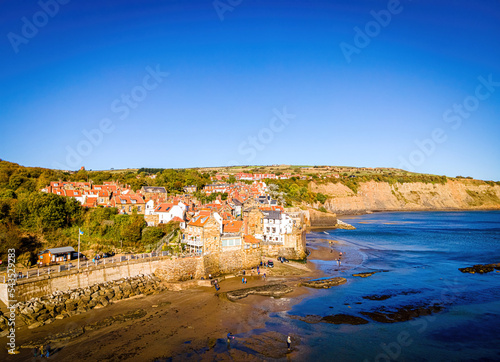 A view of Robin Hood's Bay, a picturesque old fishing village on the Heritage Coast of the North York Moors