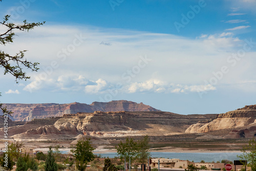 camping  site at Lake Powell, Glen Canyon Nation Recreation Area,  Page, Arizona, USA