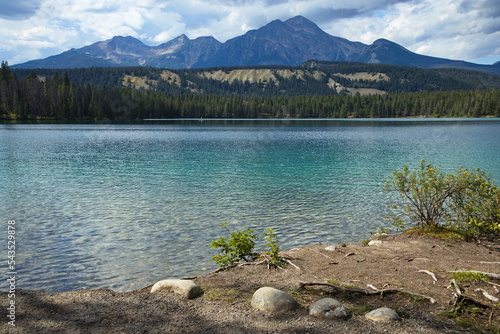 View of Annette Lake in Jasper National Park,Alberta,Canada,North America 