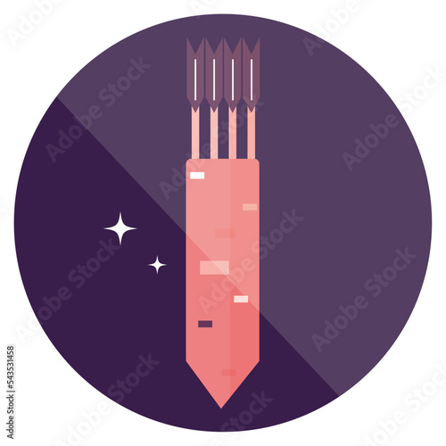 Isolated medieval leather quiver icon Vector