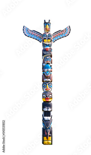 Totem poles in Stanley Park,Vancouver, Canada photo