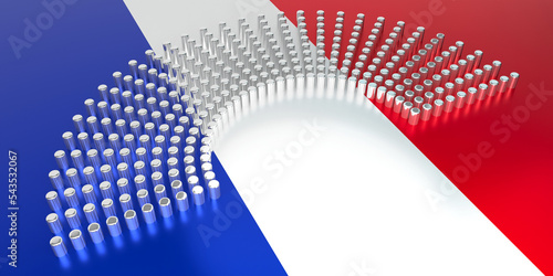 France flag - voting, parliamentary election concept - 3D illustration photo