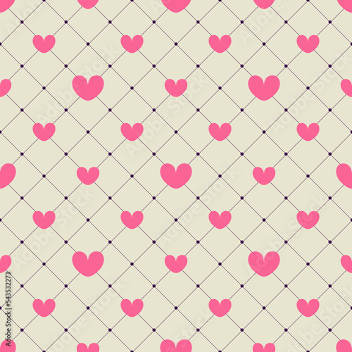 Pink hearts seamless pattern photo