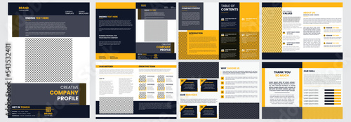 Pack of banner deigns in yellow and gray