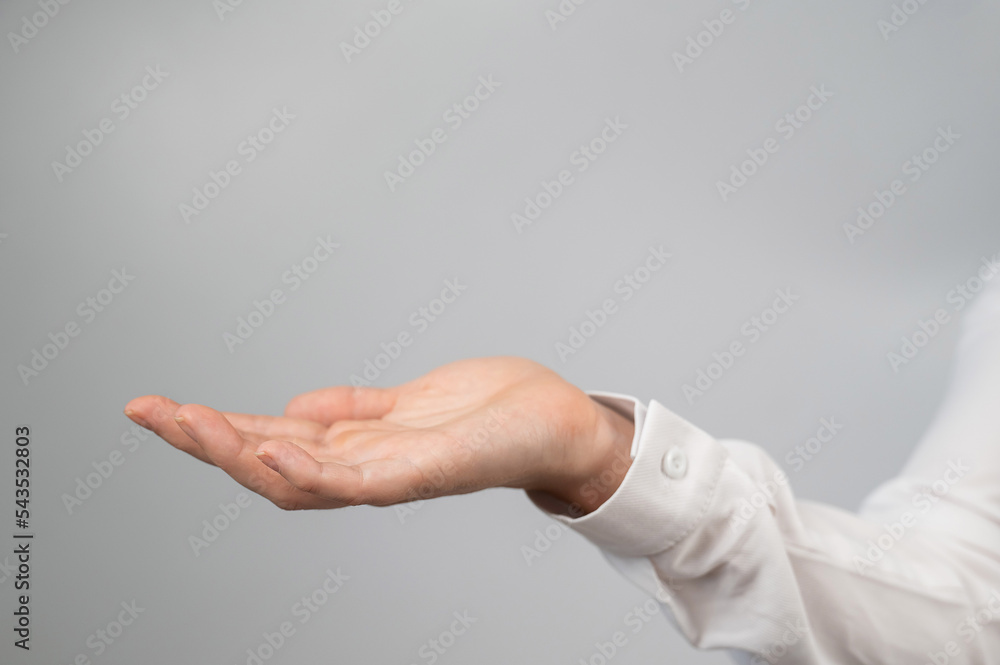 Close-up of a woman's hand palm up. 