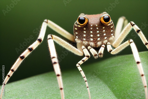 Representative illustration of a huntsman spider six legs photo