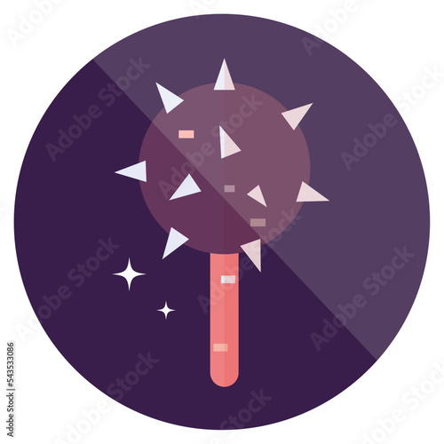 Isolated medieval mace weapon icon Vector