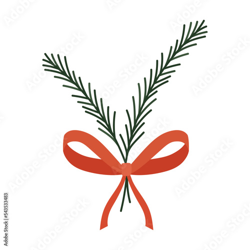 christmas mistletoe with bow