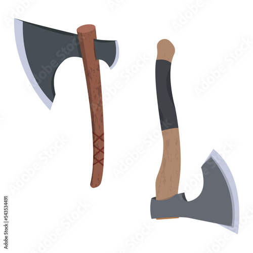 Hand drawn cartoon ax vector illustration