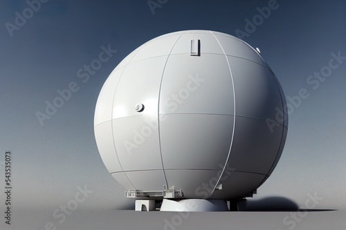 Spherical natural gas storage tank isolated on white, 3d rendering