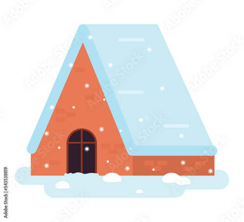 orange winter cozy house