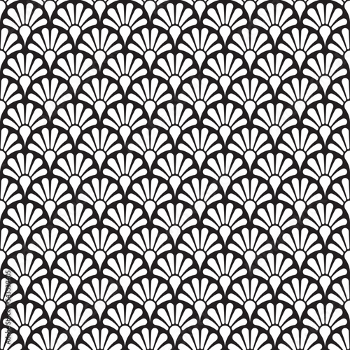 Seamless Art Deco scallop pattern background wallpaper