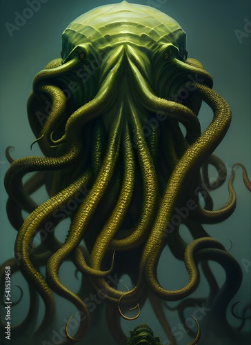 cthulhu epic battle, fantasy, smooth, sea monster, spirit, squad, sprut, octopus, scary photo