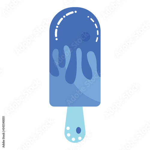 Isolated blue monochromed popsicle icon Vector