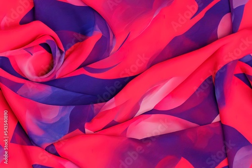 red  blue  oil painting pattern scarf design