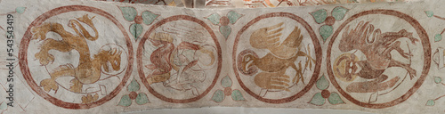 Photo frescoes of the four evangelists in medallions