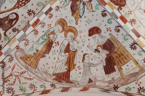 Foto Circumcision of Jesus in the temple, a medieval fresco