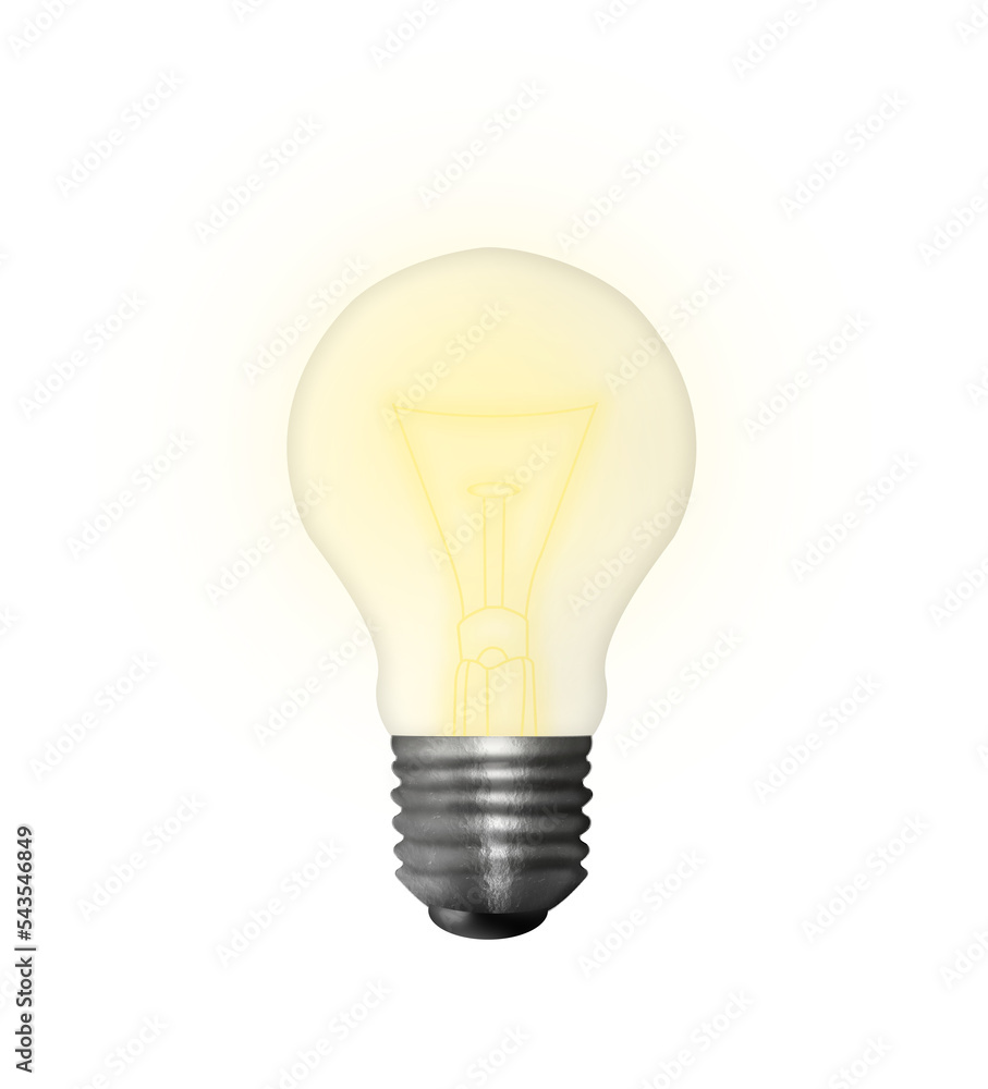 3d illustration, light bulb on transparent background 3d illustration, light bulb on transparent background