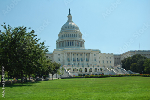 View of the Capitol Building in Washington DC, USA, where the presidential inaugurations take place 