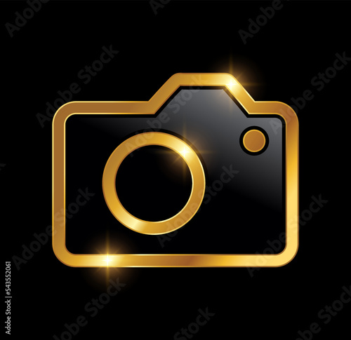 Gold Luxury Camera Vector Icon